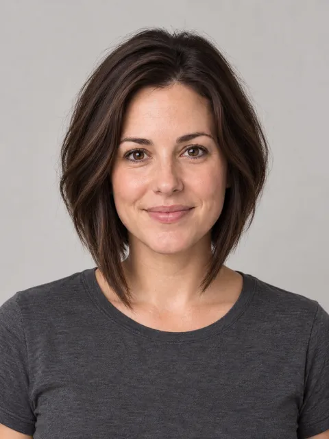 Angled Bob hairstyle on a model