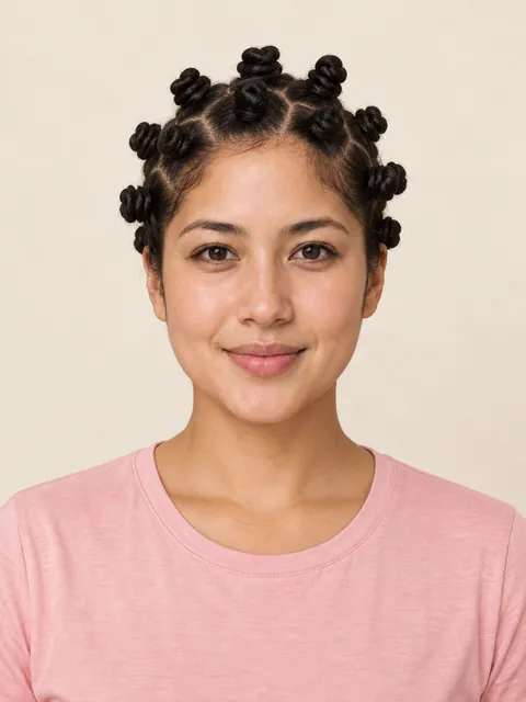 Bantu Knots hairstyle on a model