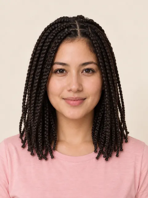 Box Braids hairstyle on a model