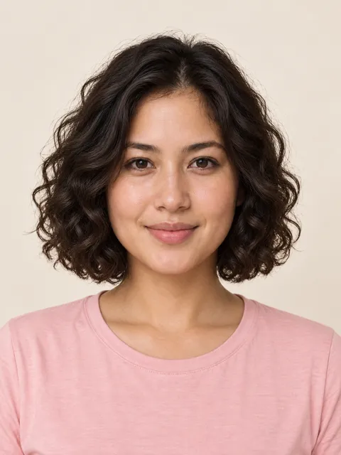 Curly Bob hairstyle on a model