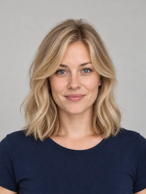Curtain Bangs hairstyle on a model
