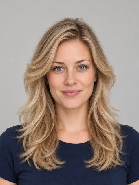 Feathered Layers hairstyle on a model
