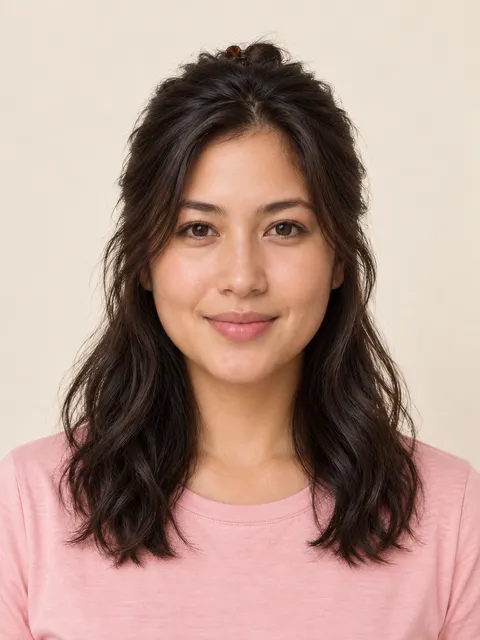 Half-Up, Half-Down hairstyle on a model
