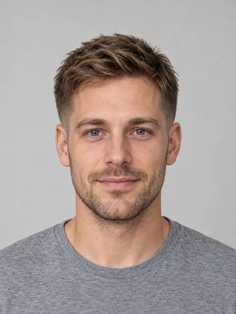 Low Taper Fade hairstyle on a model