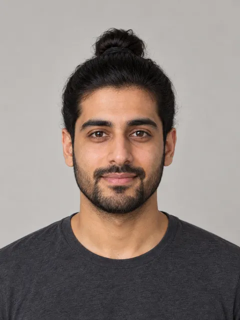 Man Bun hairstyle on a model