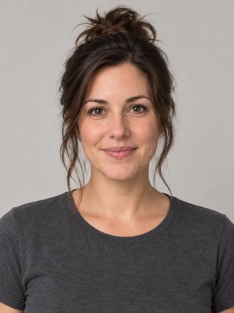 Messy Bun hairstyle on a model