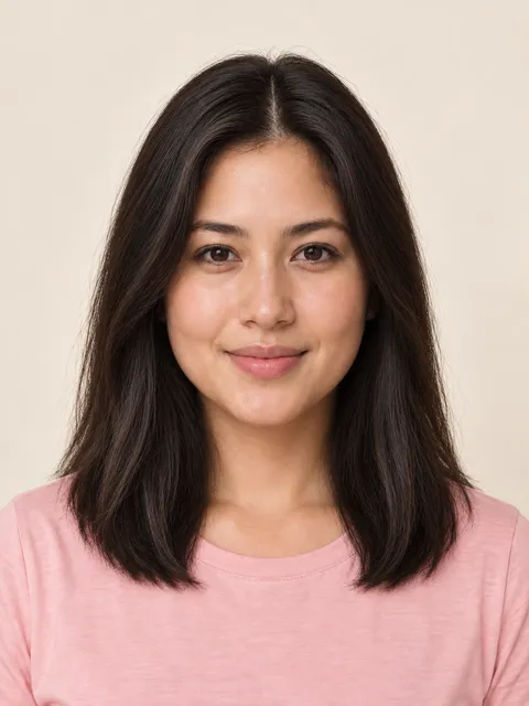Middle Part hairstyle on a model