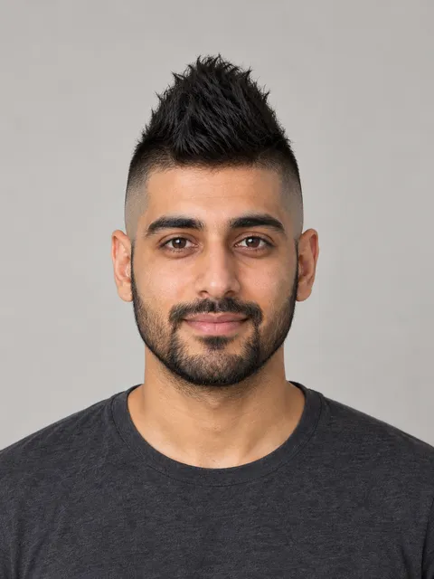 Mohawk Fade hairstyle on a model