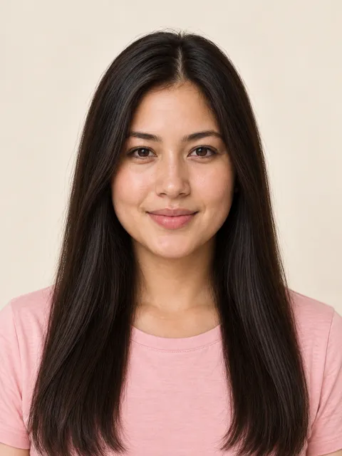 Sleek Long Straight hairstyle on a model