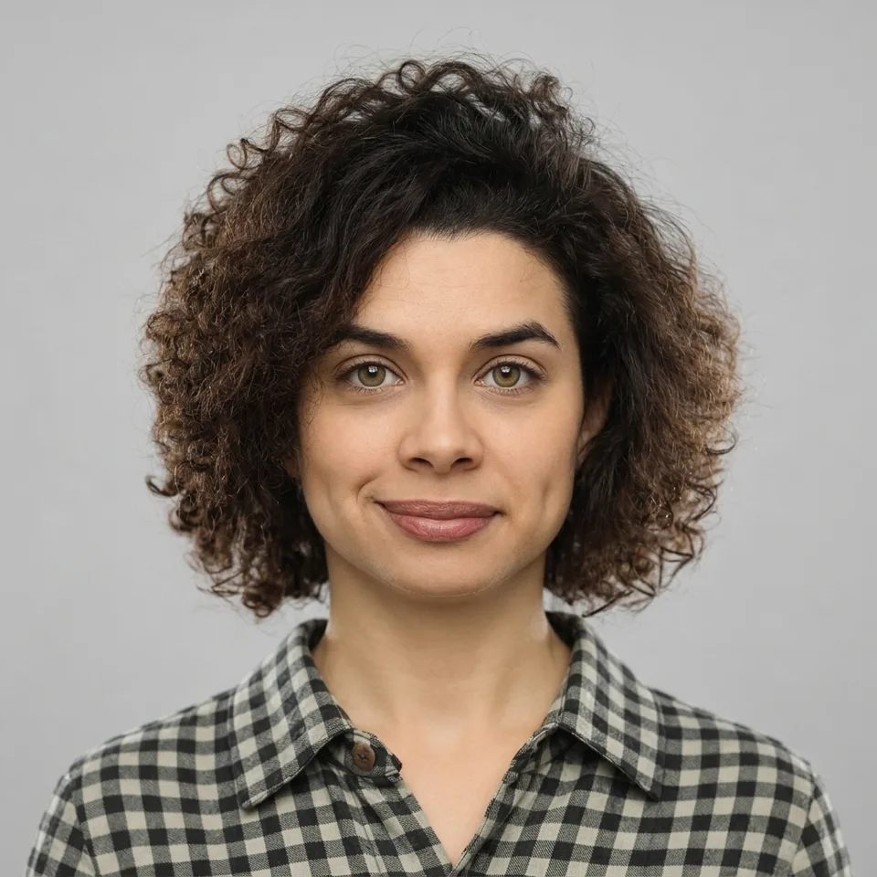Crown-lifted layered curly bob preview