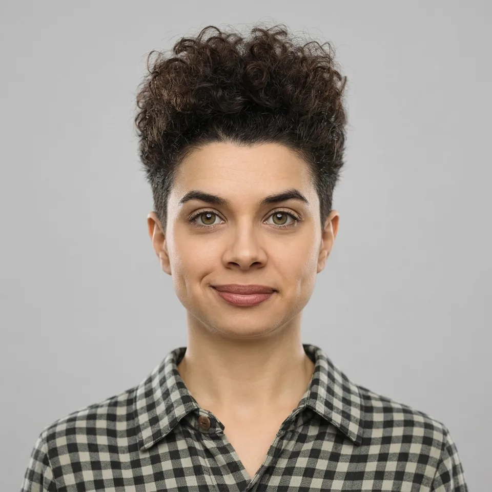 Bold: tapered curly crop with tall top preview